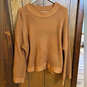 Listicle Warm Tan/Orange Crew Neck Sweater